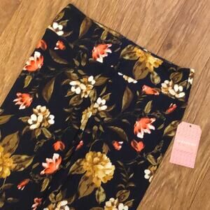 Sugar High Black Floral Leggings One Size Juniors 0-12